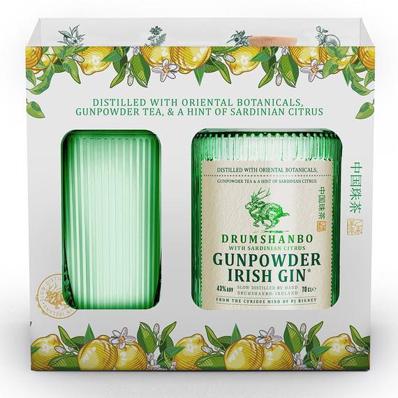 Drumshanbo Gunpowder Sardinian Citrus gin díszdobozban 1 pohárral (0,7L / 43%)