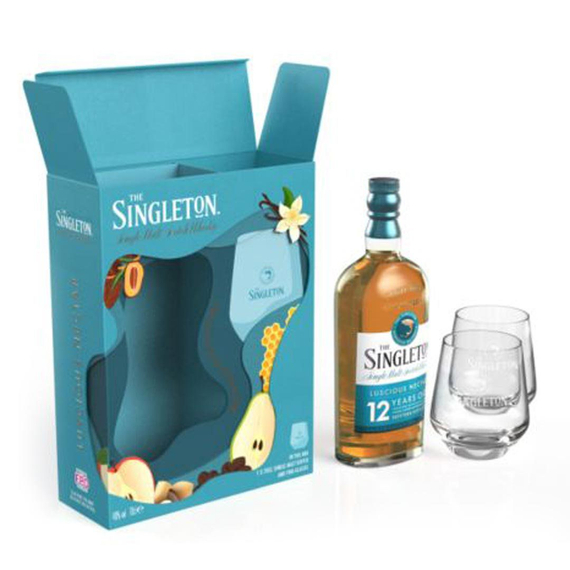 Singleton of Dufftown 12 éves díszdobozban 2 pohárral (0,7L / 40%)