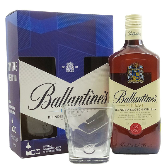 Ballantine's díszdobozban 2 pohárral (0,7L / 40%)