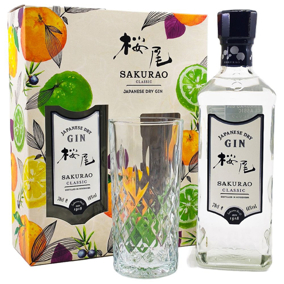 Sakurao Classic gin Ajándékcsomag Pohárral (0,7L/ 40%)