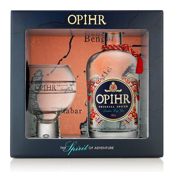 Opihr Oriental Spiced London Dry gin ajándékcsomag 1 pohárral (0,7L / 42,5%)