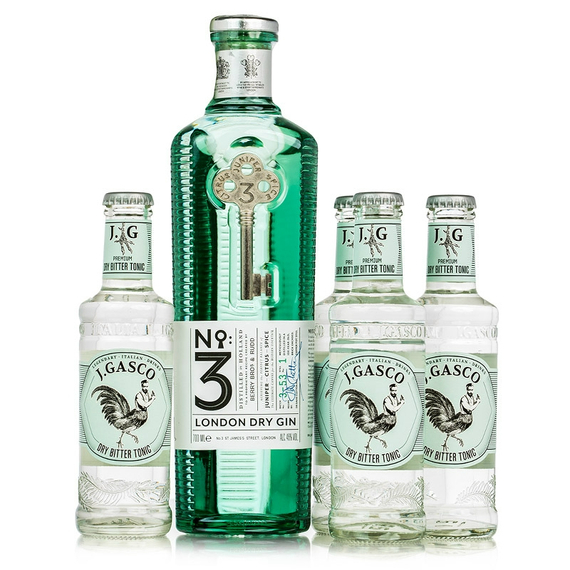 No.3 London Dry gin + 4 db J.Gasco Dry Bitter (0,7L + 4x0,2L / 46%)