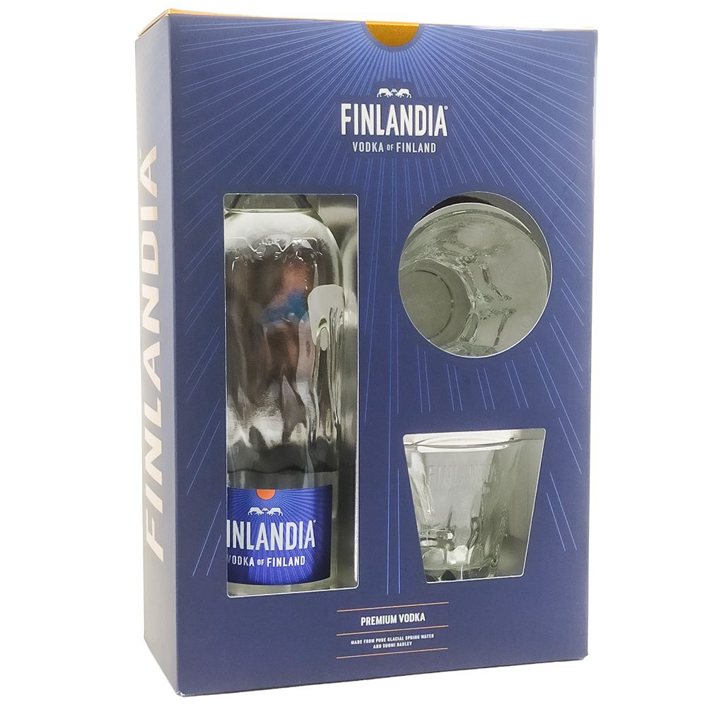 Finlandia vodka díszdobozban 2 pohárral (0,7L / 40%)