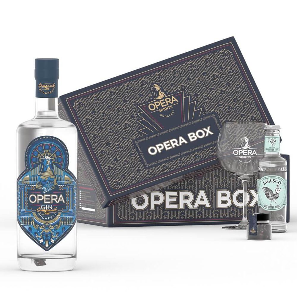 Opera gin díszdobozban fűszerrel és pohárral (0,7L / 44%)