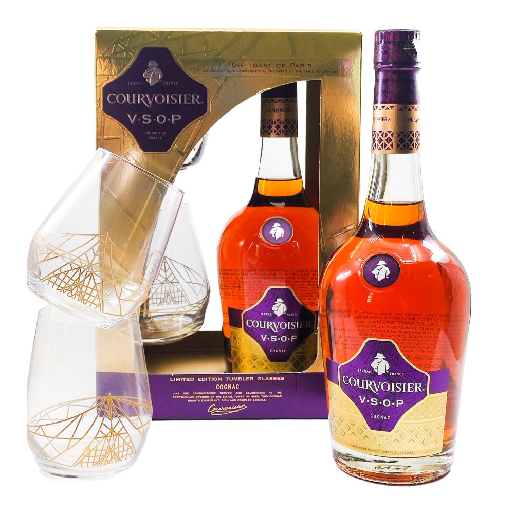 Courvoisier VSOP cognac díszdobozban 2 pohárral (0,7L / 40%)